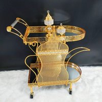 High-end Light Luxury Retro Middle East Trolley Dessert Cart Restaurant Cart Tea Cart Food Delivery Cart
