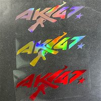 1PC AK47 Laser Motorcycle Sticker Waterproof for Motorbike Helmet Fuel Tank Scooter Decoration Car Window Universal Vinyl Decals
