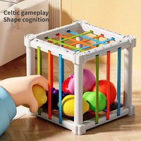 Montessori Shape Sorter Cube Rainbow Colorful Blocks Baby Early Educational Toy Infant Cognitive Grip Training Sorting Game