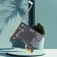 Sata Pcie Controller Pcie Sata PCI-E X1 2 Port SATA3.0 6Gbps ASM1061 Chip with Large Heatsink Cooling for Desktop PC Computer