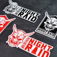 1PC Oni Mask Night Raid Waterproof Vinyl Stickers For Car Motorcycle Helmet Laptop Bike Decor Decal
