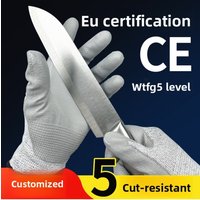 Level 5 Cut - Resistant Gloves with CE Certification - HPPE, Kevlar - Reinforced for Glass Handling and Anti - Knife Cutting