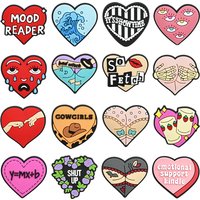 16pcs Lovely Heart Girl Shoe Charms For Clogs Shoe Decoration Premium Quality Popular Shoe Accessories for Great X-mas Gift