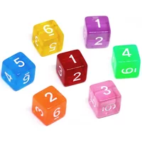 7 PCS/Lot Square Corner Dice Colorful Transparent Acrylic 6 Sided Dice Club/Party/Family Games