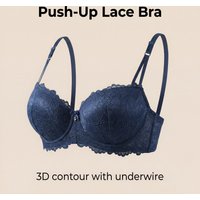 YG814B Navy Blue Factory-direct women underwear Comfortable breathable shaping bra underwire push-up thick-walled cup underwear