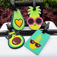 1/2/3Pcs Fruit Avocado Pineapple Luggage Tag Travel Boarding Pass Box Hanging Tag Anti-Loss Check-In Tag Pendant