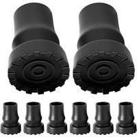 8Pcs Cane Rubber Tips Non-Slip Heavy Duty Rubber Crutch Ends for Walking Canes 19Mm Diameter Replacement Feet Caps Black