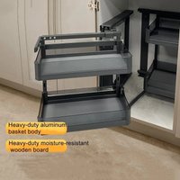 Built-in Corner Pull Out Basket Multifunctional Kitchen Storage Organizer Rack