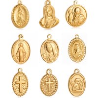 3pcs Retro Virgin Mary Charms Stainless Steel Pendant DIY Christian Religious Jewelry For Making Necklace Bracelet Accessories
