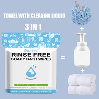 11.81In*11.81In 25/75Pcs Disposable No-Rinse Bath Towels, Simply Wet, Lather, and Dry. Suitable for Travel, Outdoor Activities, Camping, Swimming, Fitness--25 Pieces Per Pack