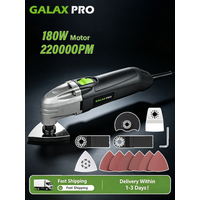 GALAX PRO 180W Oscillating Multi Tool, 22000 OPM,3 Degree Oscillating Angle with 3 Pieces Saw Blades, 1 Piece Semi Circle Blade Sanding Plate, 6 Pieces Sanding Papers for Sanding, Grinding
