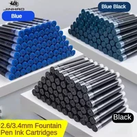 500/10 PCS JINHAO 2.6mm/3.4mm Black/Blue Fountain Pen Ink Universal Sac Cartridges Refills Stationery School Office Supplies