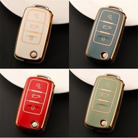 Car Key Case TPU Cover Holder Shell for VW Volkswagen Polo Golf Passat Beetle Caddy Tiguan Skoda Octavia Kodiaq Seat Leon Altea