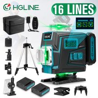 HGLINE 16-Linien-Laser-Nivelliergerät mit grüner Linie, selbstnivellierend, 360° horizontal und vertikal, professionelles Baugerät