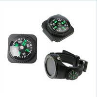 4pcs Belt Buckle Mini Compass Portable Button Compass for Survival Watch Band Paracord Bracelet Pack Emergency Navigation Tool