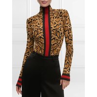 Tinaa Woman Clothes Leopard Print Tops 2025 Autumn Women's Clothing Spliced Striped Long Sleeve Turtleneck T-shirt 188690