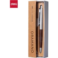 Deli A9PRO ORAMNO Gel Pen,Full Metal Body with Real Walnut Wood Grip,0.7mm/1.0mm Carbon Black Ink,High-End Business Office Pen
