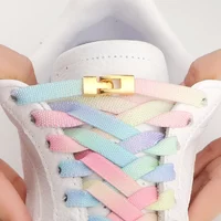 Colorful Rainbow Cross Lock Shoelaces Elastic Flat No-Tie Shoe Laces for Sneakers Kids & Adults Shoestrings