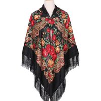 160*160 cm Russische Quadratische Schal für Frau Warme Quaste Schals Blumen Druck Taschentuch Wraps Babuschka Bandana Strand Reise decke