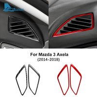 Real Carbon Fiber For Mazda 3 Axela 2014 2015 2016 2017 2018 LHD RHD Car Dashboard Both Side Air Outlet Accessories Sticker