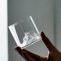 Transparent Home Whisky Glass Simple Retro Heat-resistant Glass Snow Mountain Glass Mountain Viewing Style, Foreign Liquor Glass
