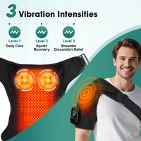 Cordless Heating Shoulder Pad Massage Support Belt Electric 3 Modes Vibration Massager Arm Muscle Relax Shoulder Brace Care
