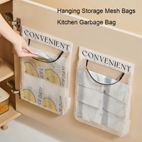 Hanging Storage Mesh Bags Kitchen Garbage Bag Storage Tools Wall-mounted Large-capacity Storage Bag Packaging Plastic Bag 1pc