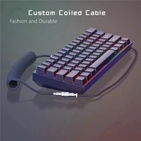 Aviator Coiled Keyboard Cable, Type-C USB Gaming Cord, Aviation Connector Wire for Desktop PC Keyboard Replacement Accessory