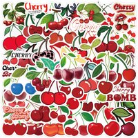 60/120PCS Fruit Cute Cherry Graffiti Sticker Car Luggage Case Water Cup Scooter Waterproof Stationery Sticker