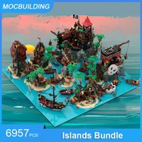 MOC Building Blocks Islands Bundle Model DIY Assemble Bricks Castle Architecture Educational Creative Collection Toys Gifts