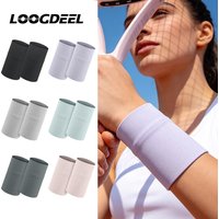 LOOGDEEL 1Pair Outdoor Sports Sweat Wrist Bands Ice Silk Elastic Wristbands Soft Breathable Cooling Adult Children Running