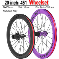 AliExpress New Logo MEROCA Folding Bike Wheel Sets, 20-Inch 406/451/349 Aluminum Alloy 40MM Height Deep-Section Rim Hub with Bearing Hubs