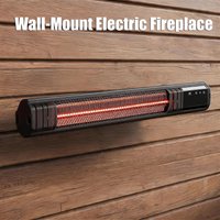 Wandmontierter Infrarot-Heizstrahler für den Außenbereich, Aluminiumgehäuse, Heizrohr aus Kohlefaser, 2500 W, 9 Leistungsstufen, 24-Stunden-Timer, Fernbedienung und Touch-Bedienung, wasserdichter