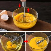 Stainless Egg Beater Semi-Automatic Egg Tools Egg Stiring Cream Whisk Manual Mixer Household Kitchen Baking Accessories