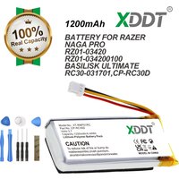 3.7V 1200mAh Keyboard,Mouse battery CP-RC30D for RAZER NAGA PRO, RZ01-03420, 034200100,BASILISK ULTIMATE,RC30-031701