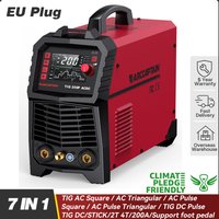 ARCCAPTAIN 7-in-1 Tig AC/DC Schweißgerät 220V 200A Inverter TIG/StickPulse Aluminium Rechteck-/Dreieck-/Punktwellen-/Punktschweißung Multiprozess