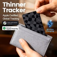 Wireless Charging Smart Tracker Card for Apple Android Find My, Ultra Thin GPS Locator for Keys Wallet Luggage Pet Cat Dog