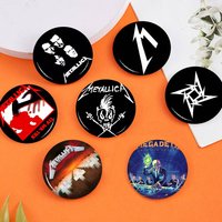 LOGO M-METALLICA Band Cartoon Photo Brooches Creative Round Badge Gifts Pins 32/44/58mm