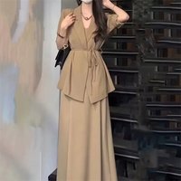 High end Fashion Dress Set Women's 2025 Spring Summer New Small Fragrant Style Suit Dress with Waist Wrap for Slim Two Piece Set