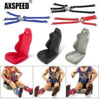 AXSPEED Simulation Rubber Driver Chair Seat & Belt for Axial Wraith 90018 90020 90031 1/10 RC Crawler Car Decoration Parts