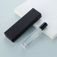 Spray de parfum en verre vide de luxe de 10ml, avec emballage, flacon pulvérisateur transparent rechargeable, LOGO imprimé, payer un supplément, 20 pièces/ensemble