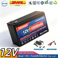12V 21Ah Lithium Battery Rechargeable 12V Sprayer Battery for Kids Electric Car Solar Energy with built-in BMS 12.6V 3A Charger