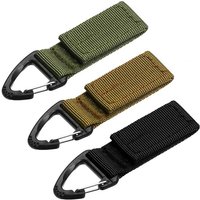 3pcs Nylon Tactical Gear Clip Band Carabiner Keychain Belt Webbing with Strap Utility Hanger Key Chain Hook for Outdoor