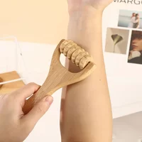 1 PC Bamboo Gear Massage Ball Handheld Roller for Shoulder Neck Meridian Unblocking Manual Relaxation Tool