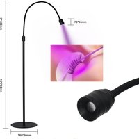 Lampa UV LED 12W do utwardzania żelu do przedłużania rzęs, lampa podłogowa do salonu kosmetycznego, przełącznik nożny, regulowany uchwyt lampy, reflektor z regulowanym kątem nachylenia, światło UV