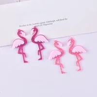 10pcs Mix Style Flamingo Acrylic Charms for Earring Keychain Necklace Pendant Jewlery Findings Phone Charms