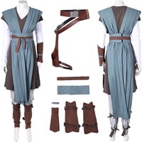Movie Space Battle Rey Cosplay Fantasia Costume Jacket Belt Disguise For Female Women Adult Halloween Carnival Rolefancy Suit
