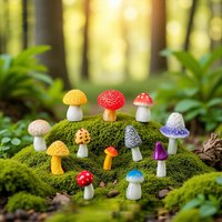 Creative Micro Landscape Cute Mushroom Healing Set Desktop Ornament Moss Bonsai Scene Decoration Accessories Car Ornament