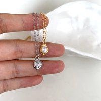 Stainless Steel Lrregular zircon Pendant Minimalist Fashion Necklace Waterproof Trendy Simple Stylish Jewelry Women