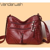 Top Selling Women Messenger Bags Matching-all Leather Feeling PU Shoulder Bags Fashion Gift for Girls & Middle Aged Female Sac